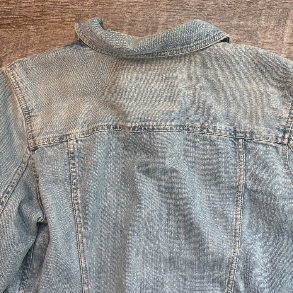 Lauren Ralph Lauren Denim Trucker Jacket Womens Large Blue Jean Cropped Western - Picture 10 of 10
